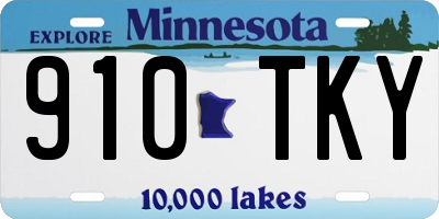 MN license plate 910TKY