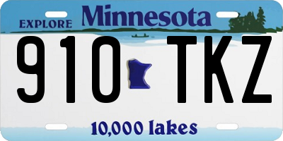 MN license plate 910TKZ