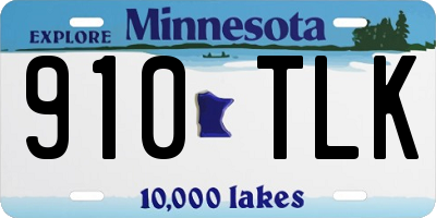 MN license plate 910TLK