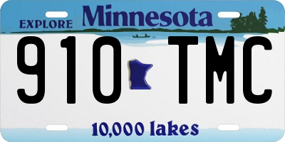 MN license plate 910TMC