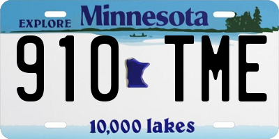 MN license plate 910TME