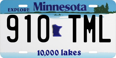 MN license plate 910TML