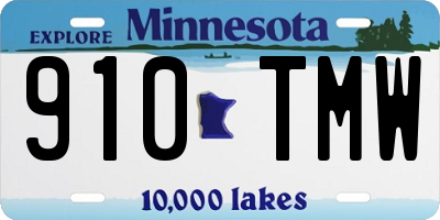 MN license plate 910TMW