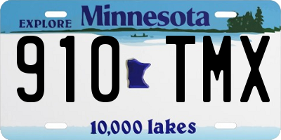 MN license plate 910TMX