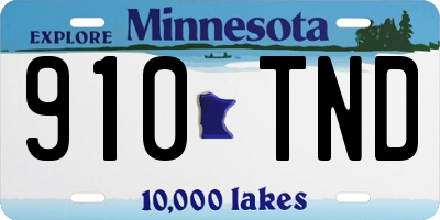 MN license plate 910TND