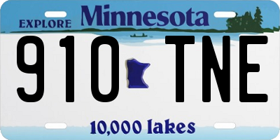 MN license plate 910TNE