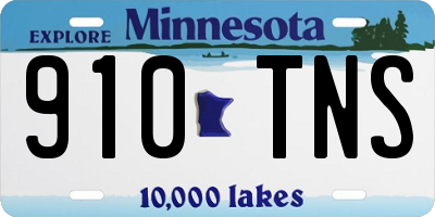MN license plate 910TNS