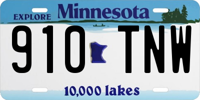 MN license plate 910TNW
