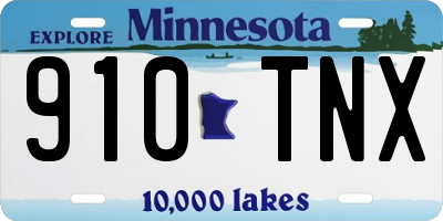 MN license plate 910TNX