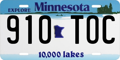 MN license plate 910TOC