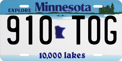 MN license plate 910TOG