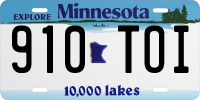 MN license plate 910TOI