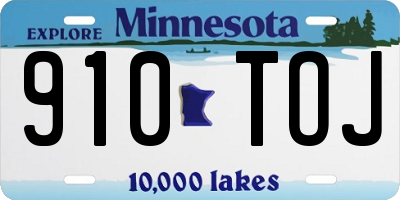 MN license plate 910TOJ