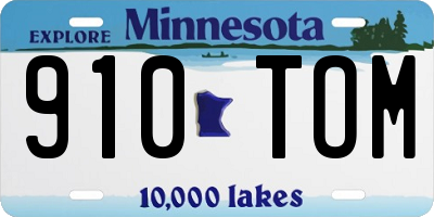 MN license plate 910TOM