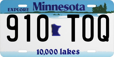 MN license plate 910TOQ