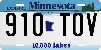 MN license plate 910TOV
