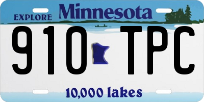 MN license plate 910TPC