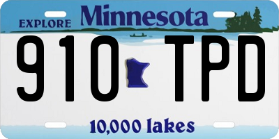 MN license plate 910TPD