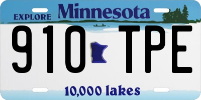 MN license plate 910TPE