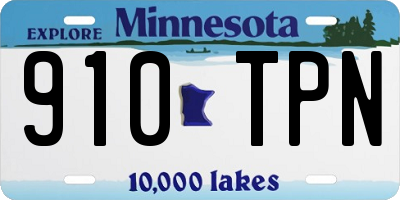 MN license plate 910TPN