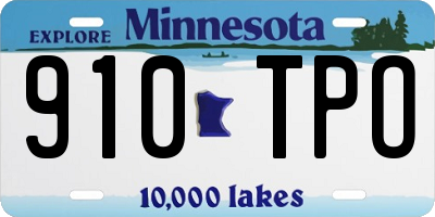 MN license plate 910TPO