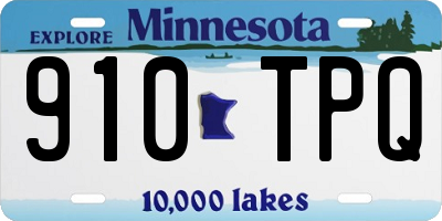 MN license plate 910TPQ