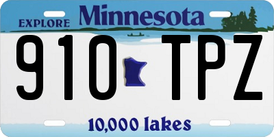 MN license plate 910TPZ