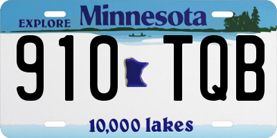 MN license plate 910TQB