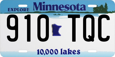 MN license plate 910TQC