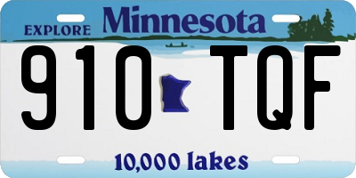 MN license plate 910TQF