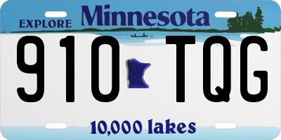MN license plate 910TQG