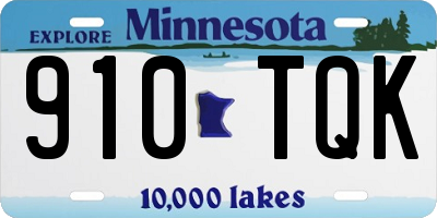 MN license plate 910TQK