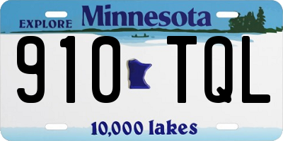 MN license plate 910TQL