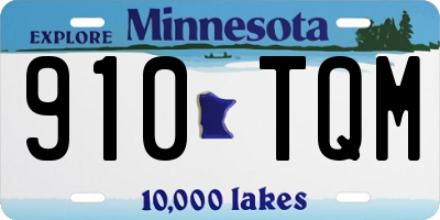 MN license plate 910TQM