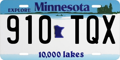 MN license plate 910TQX