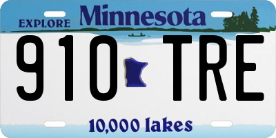 MN license plate 910TRE