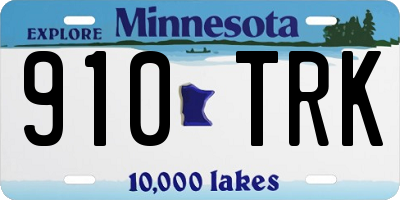 MN license plate 910TRK