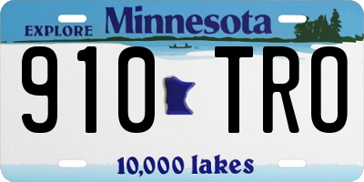 MN license plate 910TRO