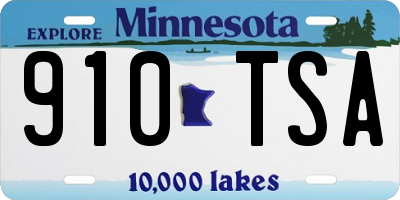 MN license plate 910TSA