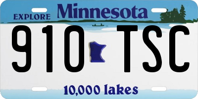 MN license plate 910TSC