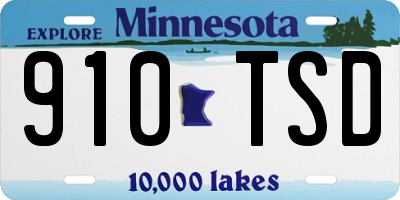 MN license plate 910TSD
