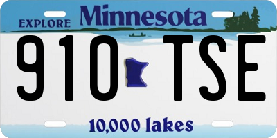 MN license plate 910TSE
