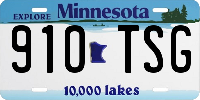 MN license plate 910TSG