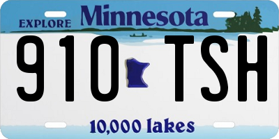 MN license plate 910TSH