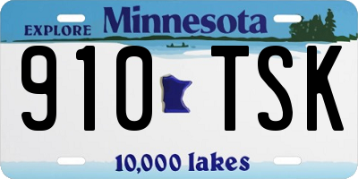 MN license plate 910TSK