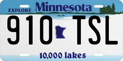 MN license plate 910TSL