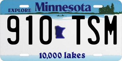 MN license plate 910TSM