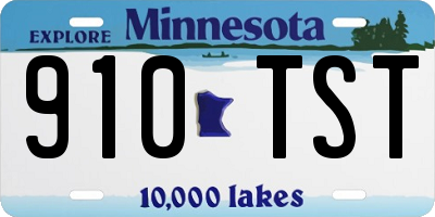 MN license plate 910TST