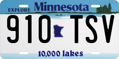 MN license plate 910TSV