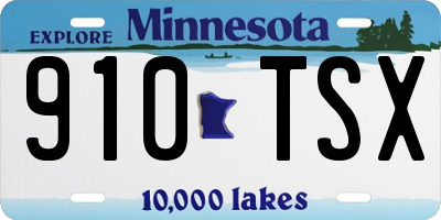 MN license plate 910TSX